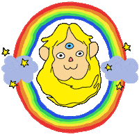 Happy Rainbow Sticker by Sabrina Mellado