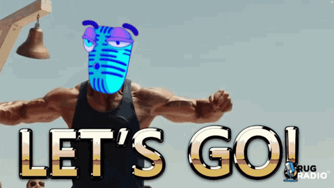 rugradio nft lets go 2023 mic GIF