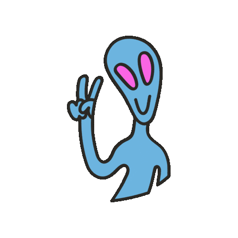maevechocolate space peace alien peace out Sticker