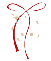 Red Ribbon Glitter Sticker