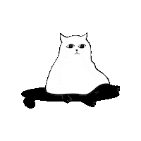 Bored Cat Sticker by shy ghost squad