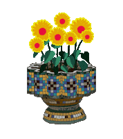 RobertaCurca flowers tiles tile flowerpot Sticker