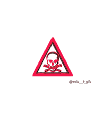 Warning Skull And Bones Sticker by Delta__Li