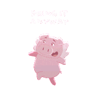 Skipping Flying Pig Sticker by PositivelyPigasus