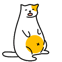 Happy Fat Cat Sticker by KAKIYUKI