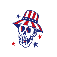 4Th Of July Skull Sticker by Taylor Reeve