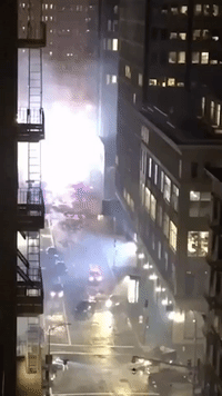 Fiery Matrix 4 Explosions Light Up San Francisco Street