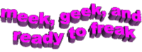 pink meek geek and ready to freak Sticker by AnimatedText