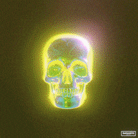 baramatiscreative rainbow neon future skull GIF