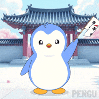 Waving K Pop GIF by Pudgy Penguins