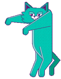 VidamStudio cat pixel illustration glitch Sticker
