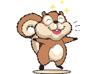 Happy Squirrel Sticker by Nutchies Indonesia