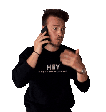 heytommey giphyupload hey social media phone Sticker