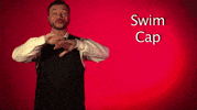 sign language swim cap GIF by Sign with Robert