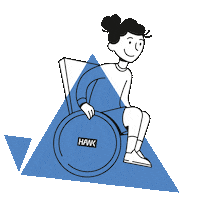 Disabled Person Wheelchair Sticker by HAWK Hochschule für angewandte Wissenschaft und Kunst Hildesheim/Holzminden/Göttingen