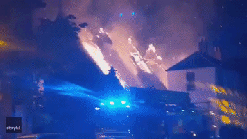 Church Roof Collapses While Engulfed by Flames in Scotland