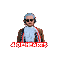Four Hearts Sticker