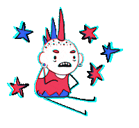 milkytoon cartoon usa doodle punk Sticker