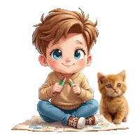 Coloring Book Cute Kitten Sticker