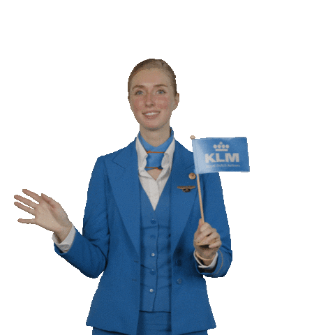 Waving Cabin Crew Sticker by KLM