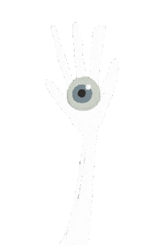 corahlouise creepy hand eye waving Sticker