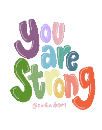 Lettering You Are Strong Sticker by Emilia Desert
