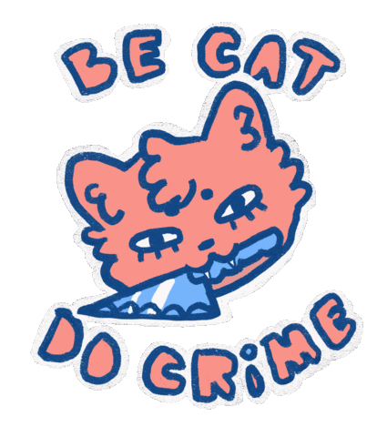skiddykid giphyupload cat meme be gay do crime mischievous cat Sticker
