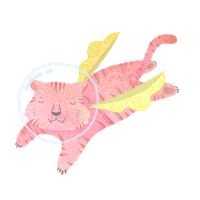 Pink Flying Sticker by Water Planet