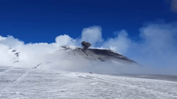 Climber Sees Mount Etna Volcano Eruption Up Close