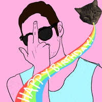 Happy Birthday Middle Finger GIF by Jess