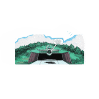 eepuniverse green flying clouds plane Sticker