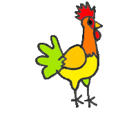 Rainbow Chicken Sticker