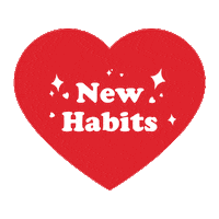 newhabits happy heart retro 하트 Sticker