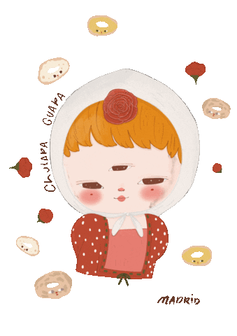 Darirojas_illustration giphyupload girl kawaii madrid Sticker