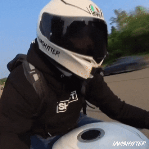 Iamshyfter reaction hi hey bike GIF