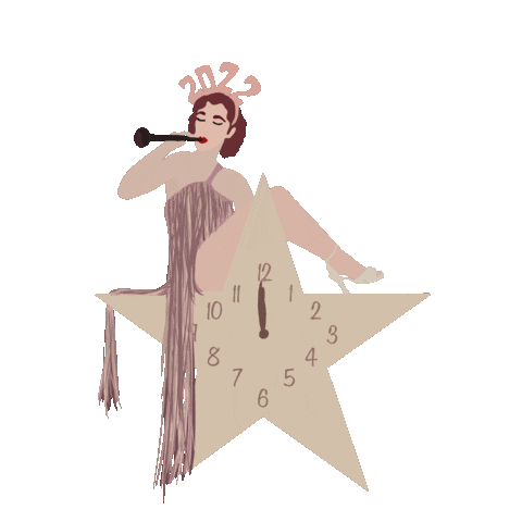 New Year Clock Sticker