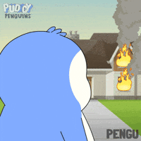 House On Fire Smile GIF by Pudgy Penguins