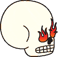 Fire Skull Sticker