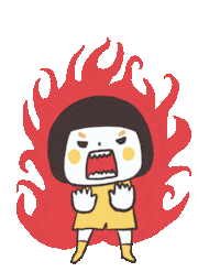 Angry Fire Sticker