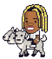 Lil Durk Pixel Art Sticker by Ali Graham