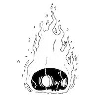 marcobrujo13 fire skull calaverita skeleton Sticker