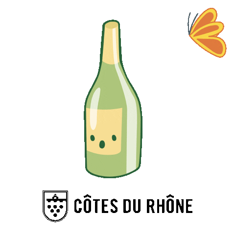 Happy White Wine Sticker by Côtes du Rhône Wines