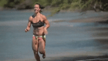 lady running GIF