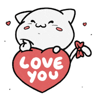 I Love You Hearts Sticker by Aminal Stickers