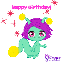 Glow Happy Birthday Sticker by ShimmertheGlowworm