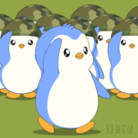 Saluting War GIF by Pudgy Penguins