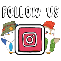 Follow Us Social Media Sticker by Pudgy Penguins