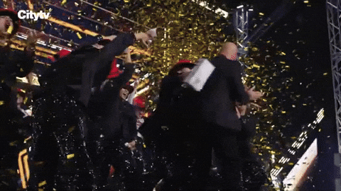 funkyverse giphyupload dance tv hug GIF