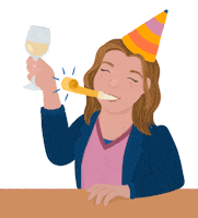 AnnetteWerkt party wine feestje toeter Sticker