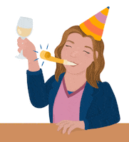AnnetteWerkt party wine feestje toeter Sticker